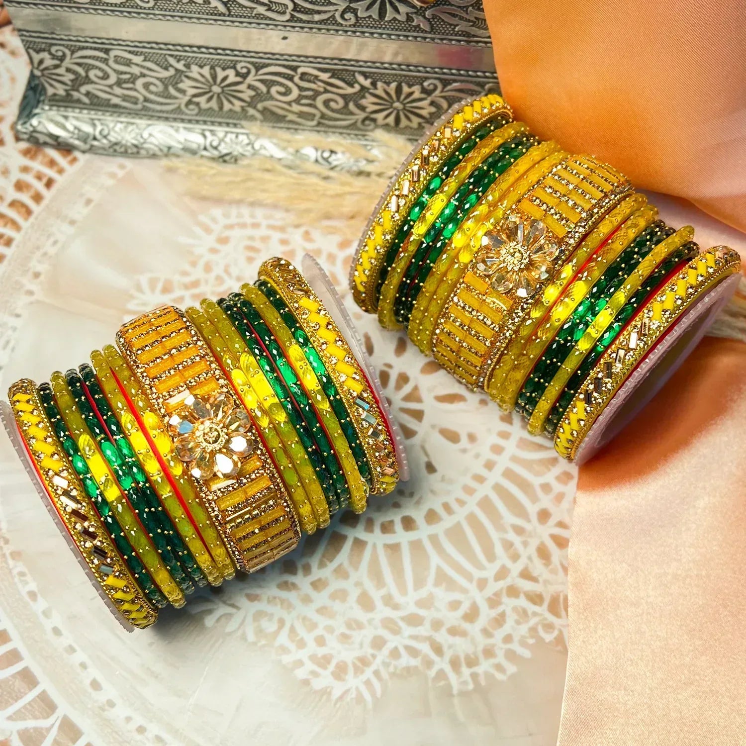 glass_bangle_set1 - The Golden Cascade